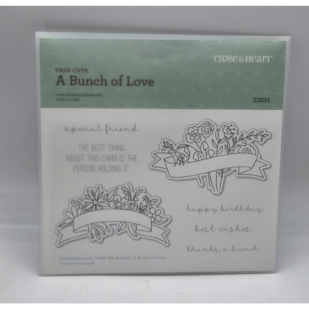 Close to my Heart Thin Cuts A Bunch Of Love stamp Die